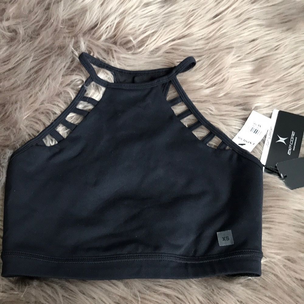 Express Sexy sports thick cotton bra black xs